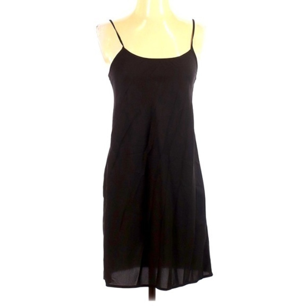 Broadway & Broome 0 black adjustable spaghetti strap lightweight slip dress